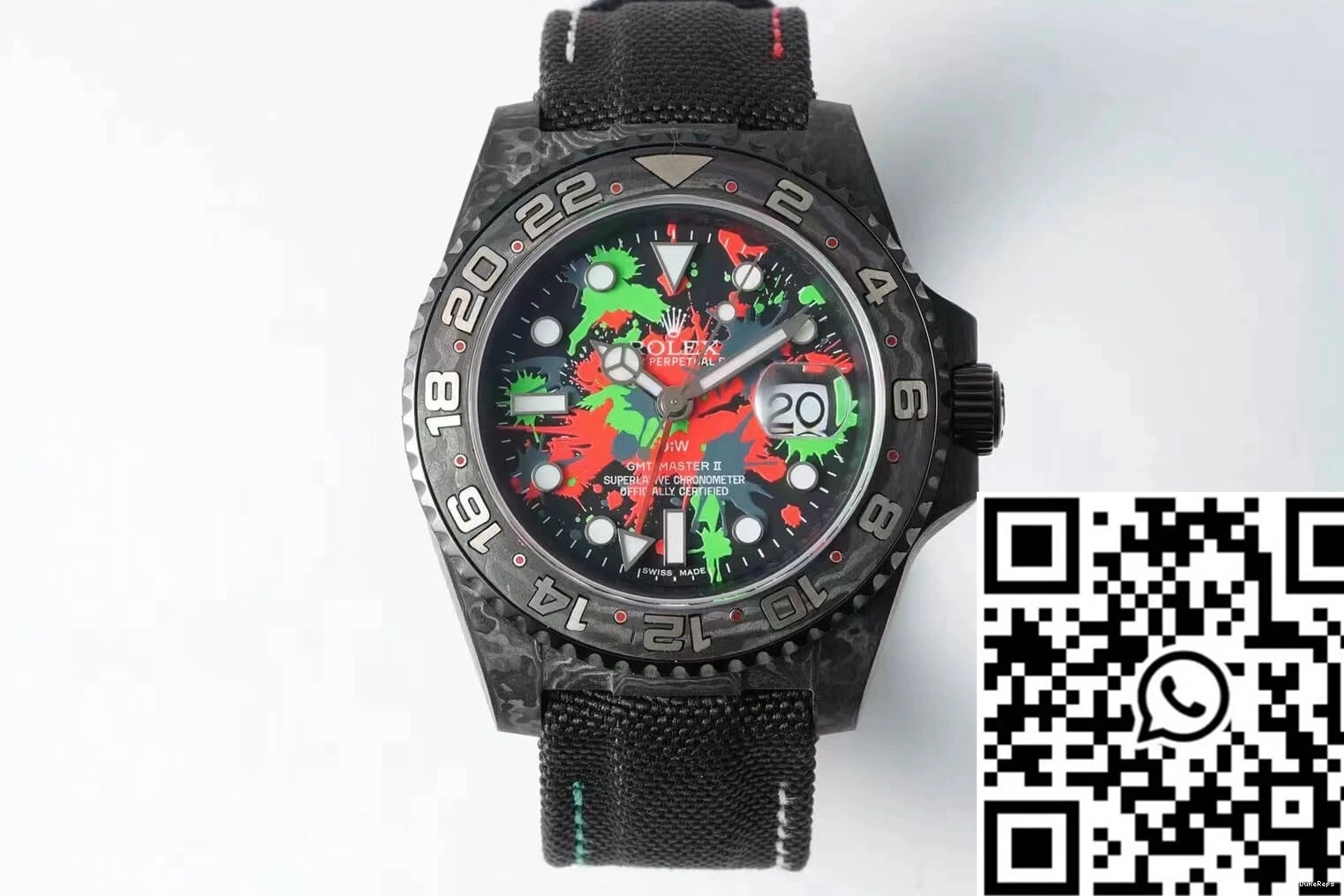 Strap II Fabric Diw Dial GMT-MASTER Rolex Carbon Black Color Fiber 0718